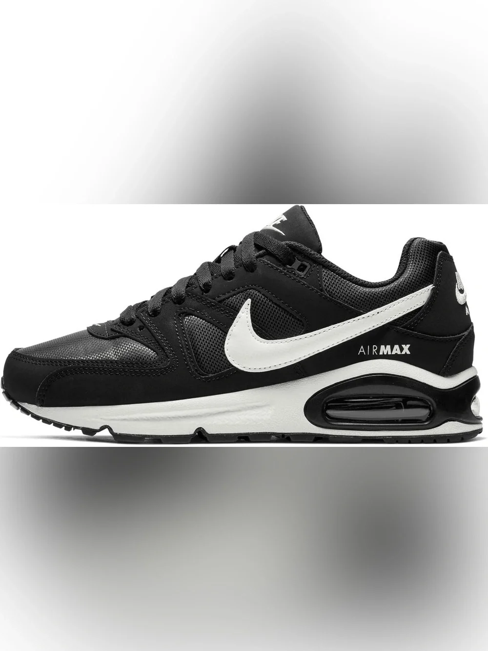 Nike Black and White Running Shoe with White Swoosh - Picture 1 of 4